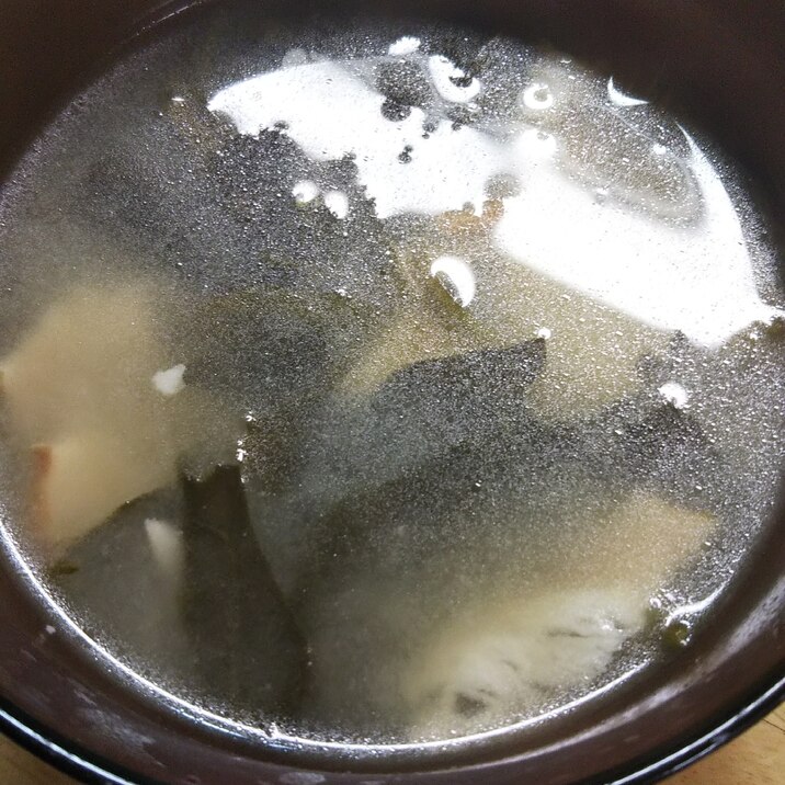 ベーコンとほうれん草の味噌汁